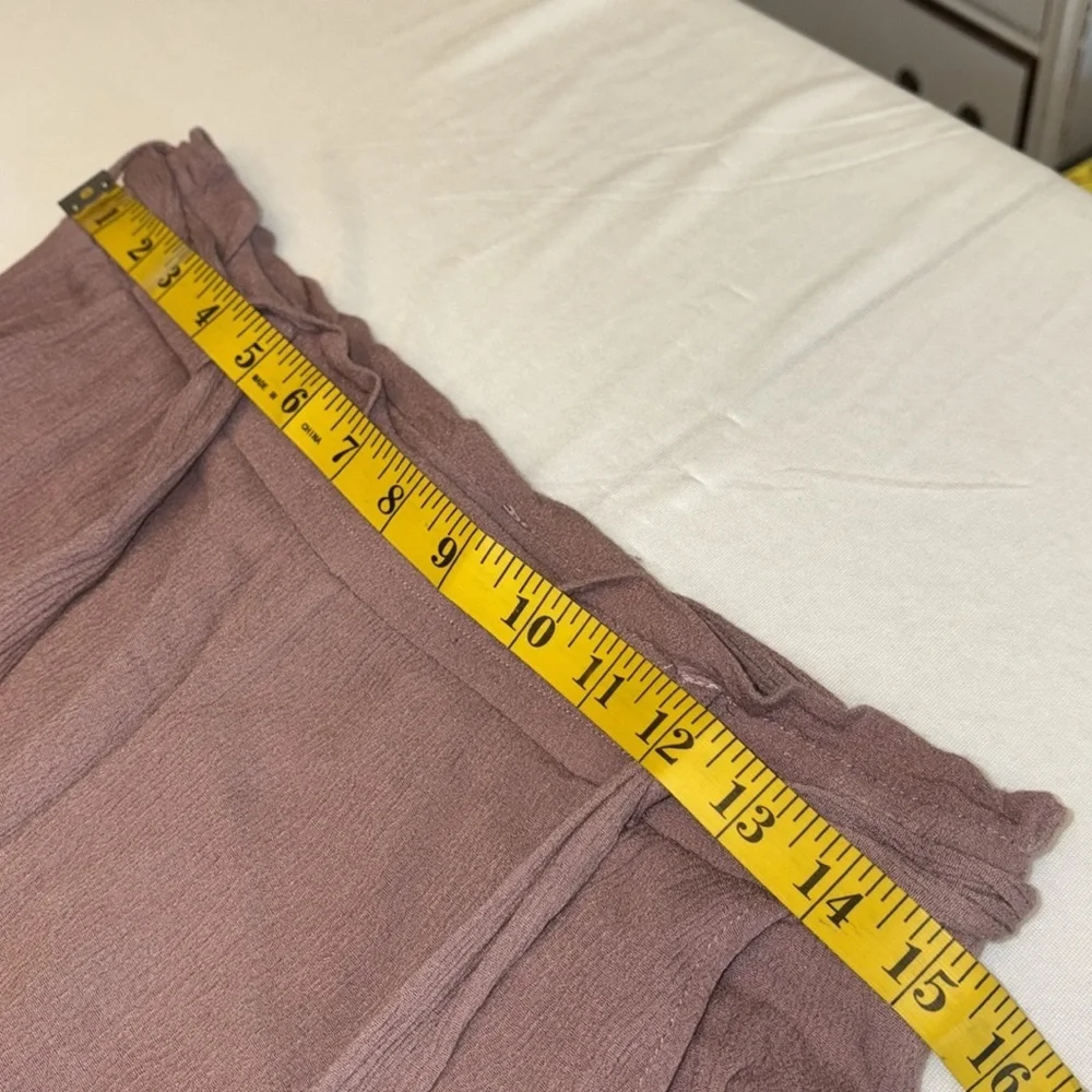 Addie capri pants pull on stretchy waist fabric tie side pockets size large